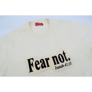 Isaiah 41:10 Fear Not Men's XXXL Ivory Knit Tee Jesus Shirt Size 3XL W.E. Lusain